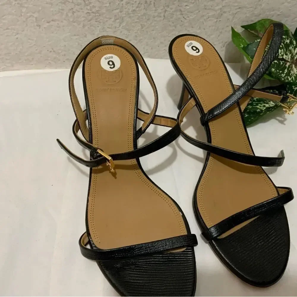 Tory Burch Penelope Pumps Heels Leather Slingback Sandals Shoes Size 9